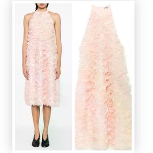 Jil Sander Rare Statement Ruffle Sleeveless Oversize Dress 34/XS $6098 NWT